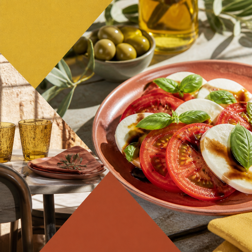 A vibrant caprese salad, showcasing fresh ingredients.